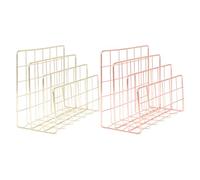 OATIPHO Lot de 2 Trieurs de Courrier en Métal 3 Compartiments Taille Petite Couleur Or et Rose Doré Organiseurs de Bureau pour Maison et École Trieuse de Fichiers et Lettres Robuste