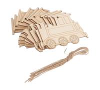 OATIPHO Lot de 20 Pendentifs en Bois de Train Kaki Ornements Suspendus Creux pour Décoration de Porte Mur Paquet ou Valises Bricolage Artisanal Réutilisable et Résistant à la