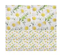 OATIPHO Lot de 20 Serviettes en Papier Marguerite, Décoratives et Festonnées, Format Carré, Motifs Floraux pour Décoration de Table, pour Goûters, Anniversaires et Fêtes Saisonnières