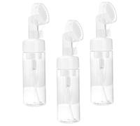 OATIPHO Lot de 3 Bouteilles à Pompe Mousse 150ml Transparent Tête de Brosse Souple pour Visage Usage Domestique Voyage Soin Peau