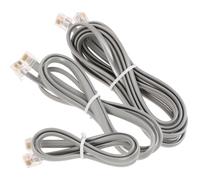 OATIPHO Lot de 3 Cordons Téléphoniques pour Téléphone Fixe 6P6C Rj12 Câbles de Ligne Téléphonique 05M 1M 2M Argentés Rallonges Compatibles Modem et Répondeur