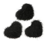 OATIPHO Lot De 3 Décorations D'ongles 3d Cœur En Pompon Détachable Noir, Accessoires Nail Art Pour Femmes Et Filles, Idées Manucure Et Créatives