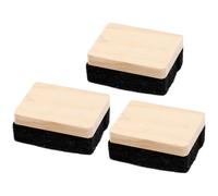 OATIPHO Lot de 3 Effaceurs à Sec pour Tableau Noir et Blanc Petit Format en Bois Feutre Gomme à Craie sans Poussière pour Bureau École et Usage Éducatif