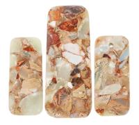 OATIPHO Lot de 3 Pendentifs Rectangulaires en Jade Impérial Multicolore Breloques Légères et Hypoallergéniques pour Création de Bijoux Kit de Fournitures DIY pour Bracelets et Colliers