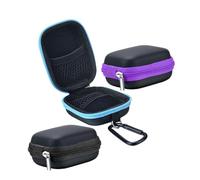 OATIPHO Lot de 3 Pochettes de Transport Rigides en EVA pour Huiles Essentielles 5 ML Organiseur Compact et Résistant pour 6 Flacons à Bille Étui de Voyage Portable Bleu Violet et Noir