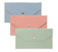 OATIPHO Lot de 3 Porte-Cartes en Cuir PU Léger et Compact, Portefeuille Enveloppe Féminin Multicolore pour Organisation, Gestion Budget et Voyage