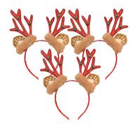 OATIPHO Lot de 3 Serrage-Têtes de Noël en Peluche Bois de Cerf Rouge et Oreilles de Renne Accessoires pour Cheveux Festifs Bandeaux Confortables pour Fêtes de Fin d'Année