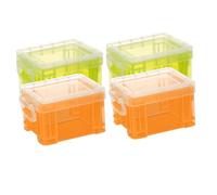 OATIPHO Lot De 4 Boîtes De Rangement Multifonctionnelles Petites Semi-transparentes Couvercle Pour Bureau Et Maison Porte-fiches Organiseur Portable