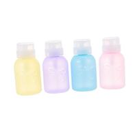 OATIPHO Lot de 4 Bouteilles de Voyage Pratiques et Solides 30 Ml Pressions Nœud Couleurs Macaron pour Cosmétiques et Usage Quotidien