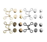 OATIPHO Lot de 4 Boutons Réglables à Pression sans Couture 32 Mm pour Jeans, Métal Solide, Couleur Argenté/gris Foncé/or/cuivre, Accessoires Amovibles de Réglage Taille Pantalon, Outil