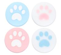 OATIPHO Lot de 4 Capuchons de Protection en Silicone Motif Patte de Chat Bleu et Rose pour Joystick Switch Grip Antidérapant Résistant à l'usure Adaptés pour Manettes de Jeu Vidéo