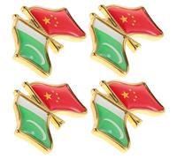 OATIPHO Lot De 4 Épingles À Revers En Alliage Avec Drapeau Du Pakistan Et De La Chine, Souvenir Patriotique Pour Vêtements, Costumes Et Accessoires