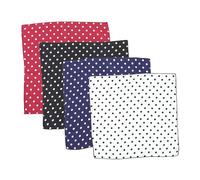 OATIPHO Lot De 4 Foulards Carrés En Satin De Soie Vintage 1960 à Pois Noirs, Blancs, Bleu Marine Et Rouges, Léger Et Pratique Pour Femmes, Coiffure, Paquet, Voyage