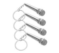 OATIPHO Lot de 4 porte-clés en métal avec pendentif résistant et léger pour fête de Noël, accessoire pour amoureux, musique, karaoké, cadeau pour étudiants