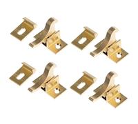 OATIPHO Lot de 4 Sets de Loquets Coudés en Laiton pour Fenêtre et Meuble, Attrape-fenêtre Robuste avec Vis Incluse, Fermeture Sécurisée Vintage pour Armoires, la Cuisine et Camping-car,