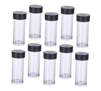 OATIPHO Lot de 40 Tubes de Rangement pour Perles Transparents en Plastique avec Couvercles Noirs Flacons Cylindriques Étanches 25X55 CM pour Bijoux et Petits Accessoires