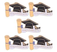 OATIPHO Lot de 5 Épinglettes de Fin d'Études en Alliage de Zinc Broches Commémoratives Émail Noir et Or Insignes pour Vestes et Paquet Présent Fête de Remise de Diplômes 2026