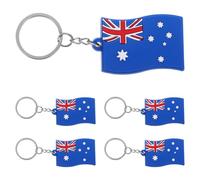 OATIPHO Lot de 5 Porte-Clés Drapeau Australien en PVC Souple Mignons Légers et Solide Pendentifs Décoratifs pour Paquet à Dos Paquet à Main et Accessoires de Voiture