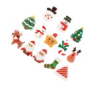 OATIPHO Lot de 50 Accessoires en Résine Faits à la Main pour Décoration de Noël Multifonctions DIY Motifs Festifs Variés Matériau Solide et Léger pour Bricolage Coiffure et