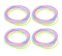 OATIPHO Lot de 50 Bracelets Phosphorescents en Silicone Colorés Lumineux et Élastiques Accessoires Polyvalents pour Événements Festivals et Coiffure Bracelets Fluorescents pour Fêtes