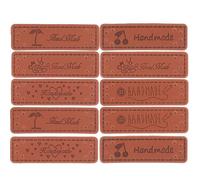 OATIPHO Lot de 50 Étiquettes en Tissu Faites Main pour Couture et Tricot, Étiquettes à Coudre pour Vêtements Diy, Patchwork, Paquet, Chapeaux, Motifs Assortis Lotus, Palmier, Bouton,