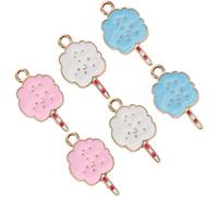 OATIPHO Lot de 6 Breloques en Alliage de Guimauve Pendentifs DIY pour Création de Bijoux Couleurs Rose Bleu et Blanc Accessoires pour Colliers et Loisirs Créatifs