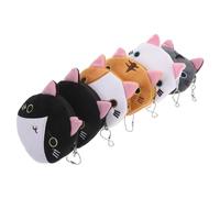 OATIPHO Lot De 6 Porte-Monnaies Miniatures De Chat Peluche, Fermeture Éclair Sécurisée, Petite Taille Portable, pour Filles Et Étudiantes, École Et Sorties Quotidiennes