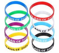 OATIPHO Lot de 8 Bracelets en Silicone pour Remise de Diplôme Class Of 2026 Taille Couleurs Assorties Accessoires pour Fête de Fin D’Études et Présents Invités