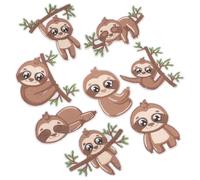 OATIPHO Lot de 8 Écussons Brodés Paresseux Thermocollants pour Vêtements Paquet et Chapeaux Application Facile par Repassage Réparation et Décoration DIY