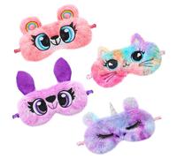 OATIPHO Masque De Sommeil Yeux En Peluche Animalier 4 Pièces Cache-yeux Garçon Et Filles Couleur Variée Bandeau Doux Confortable Voyage Détente Sommeil