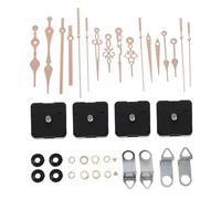 OATIPHO Mécanisme Horloge Murale à Pile Aiguilles Longues en Métal, Lot de 4 Kits pour Réparation et Fabrication, Mouvement Silencieux à Quartz, Usage Domestique