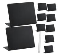 OATIPHO Mini Tableaux Noirs Effaçables en L 11 Pièces Panneaux d'Affichage pour Buffet et Étiquettes Alimentaires Supports Stables pour Notes et Messages Réutilisables