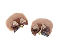 OATIPHO Oreilles Ours Pinces Cheveux Barrettes Ours Femmes Filles Nœud Ruban Cosplay Fantaisie Halloween Mariage Anniversaire