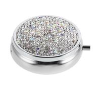 OATIPHO Organisateur de Médicaments Mini avec Compartiments Rhinestones de Rangement et Portable pour et Bijoux Pilulier Acier Inoxydable pour Femme