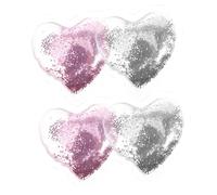 OATIPHO Patchs Rafraîchissants Yeux En Gel Cœur 4 Pièces, Format Petit, Réutilisables, Pour Soulagement Des Poignées Sous Les Yeux, Utilisation Cosmétique Et Détente, Couleurs Rose Et Argenté