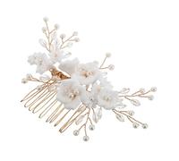 OATIPHO Peigne à Cheveux de Mariée en Perles d'Argile Accessoire Élégant 1 Pièce Style Européen pour Mariée Coiffure Romantique Mariage Peigne Latéral