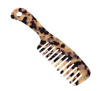 OATIPHO Peigne à Cheveux Marbré Large Denté, En Acétate Imitation Léopard Beige, Antistatique, Pour Coiffure Professionnelle, Cheveux Bouclés Et Lisses, Usage Salon