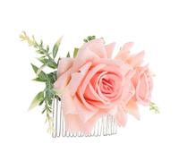 OATIPHO Peigne à Cheveux Motif Floral Rose Avec Fleurs Artificielles Barrette Élégante Pour Mariage Et Événement Design Décoratif Pour Femme