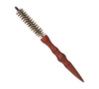 OATIPHO Peigne à rouler de cheveux à haute température brosse à friser les cheveux chauffé boucles Taquinerie petite brosse ronde pour cheveux courts peigne à rouler les cheveux Bois Brun