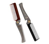 OATIPHO Peigne Pliable en Acier Inoxydable Dents en Plastique Souple, Lot de 2 Peignes de Poche pour Coiffage Barbe et Cheveux, Compact et Portable, Voyage et Usage Quotidien