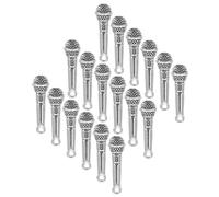 OATIPHO Pendentifs Microphone en Alliage de Zinc Argenté, Lot de 30
