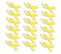 OATIPHO Pendentifs Ruban En Alliage Émaillé 100 Pcs Jaune Pour Création De Bijoux Diy, Breloques Sensibilisation Cancer Du Sein, Accessoires Artisanaux Polyvalents Pour Bracelets Et Boucles D’oreilles