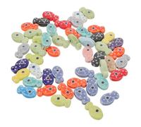 OATIPHO Perles en Porcelaine Artisanales Forme Poisson 50 Pcs Perles D’Espacement Céramique à Pois Bicolores Matériaux pour Création Bijoux DIY Bracelets Colliers Style Océan Plage