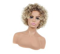 OATIPHO Perruque Courte Dorée Fibre Pour Femme Accessoire Perruque Afro Naturelle