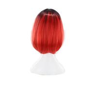 OATIPHO Perruque En Soie Haute Température Perruque En Dentelle Colorée Perruque Pixie Avec Frange Faux Cheveux Synthétiques Perruque Bob Lisse Et À Reflets Perruques De Costumes