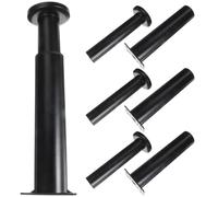 OATIPHO Pieds de Meubles Réglables 18-30 Cm Base Antidérapante, Rehausseurs pour Sommier à Lattes et Support Central de Lit, Lot de 4 Pieds Noirs pour Canapé, Bureau, Meuble Bas et