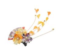 OATIPHO Pince Cheveux Japonaise Artisanale avec Fleur Gland et Éventail Ornement Kimono Élégant pour Femmes Accessoire Traditionnel pour Cérémonies