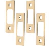 OATIPHO Plaque de renfort pour serrure de porte en acier inoxydable couleur dorée Angle droit Kit de 4 pièces pour réparation et fermeture sécurisée Portes extérieures en bois