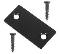 OATIPHO Plaque de Réparation pour Trous de Porte en Acier Inoxydable Noir Kit 1 Pièce B5 Angle Droit avec 2 Vis Longues Plaque de Protection de Loquet pour Porte Intérieure et