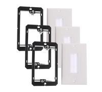 OATIPHO Plaque Murale à Brosse Simple Decora 3 Pièces avec 3 Supports de Montage Basse Tension 1 Poste Passe-Câble Mural pour Mur Épaisseur 6-25 MM Installation Affleurante Gestion